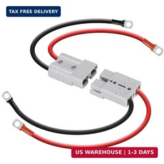 DC HOUSE 2 Pack 50A Battery Quick Connector, 7AWG 600V 0.98ft Battery Cables wit