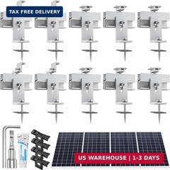 Solar Panel Mounting Brackets Kit 10Pcs Solar Roof Mount Kit for 1-4 Pieces Thic