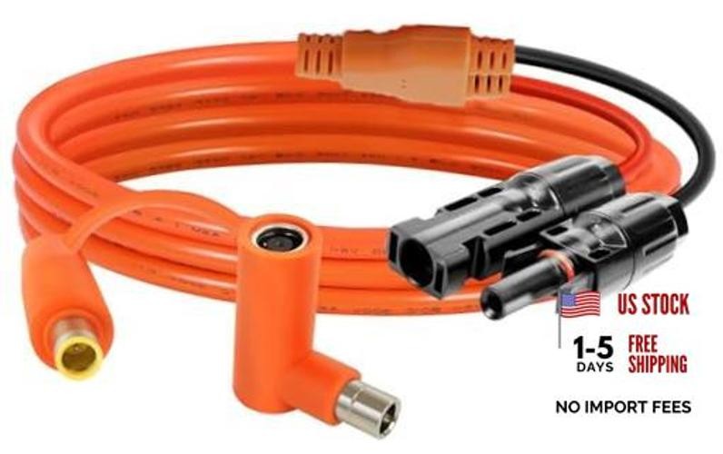 Solar Connector to DC 8mm Adapter Cable 12AWG + 14AWG Tinned Copper Wire 5FT