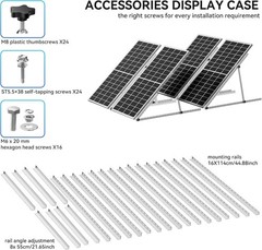 4-Pack 45″ Solar Panel Mount Adjustable 0-90° Tilt – Heavy Duty