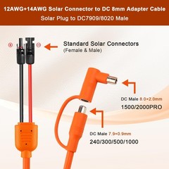 MOOKEERF Solar to DC 8mm Charge Extension Cable 20FT,12AWG+14AWG Solar Cable …