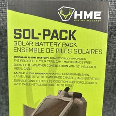 HME SOL-PACK Cellular Trail Camera Solar Battery Pack Power Panel 1000 MAH