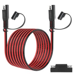 SAE 14AWG 12FT Extension Cable with Polarity Adapter for Solar RV Battery Marine