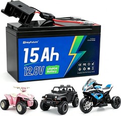 12V 15Ah LiFePO4 Battery 15A BMS Ride On Car Kids Jeep Fish Finder