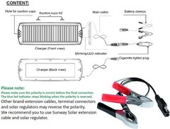 Mantenedor Del Cargador De Bateria Solar 1.5 W Y 12 V Impermeable Para Coche NEW