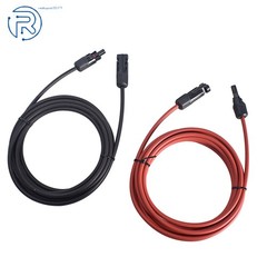 1 Pair 12AWG Black + Red 15 FT Solar Panel Extension Cable Wire Connector