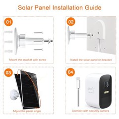 7W Solar Panel Compatible with Eufycam, USB-C Solar Charger for 5V 7W – 2 Pack