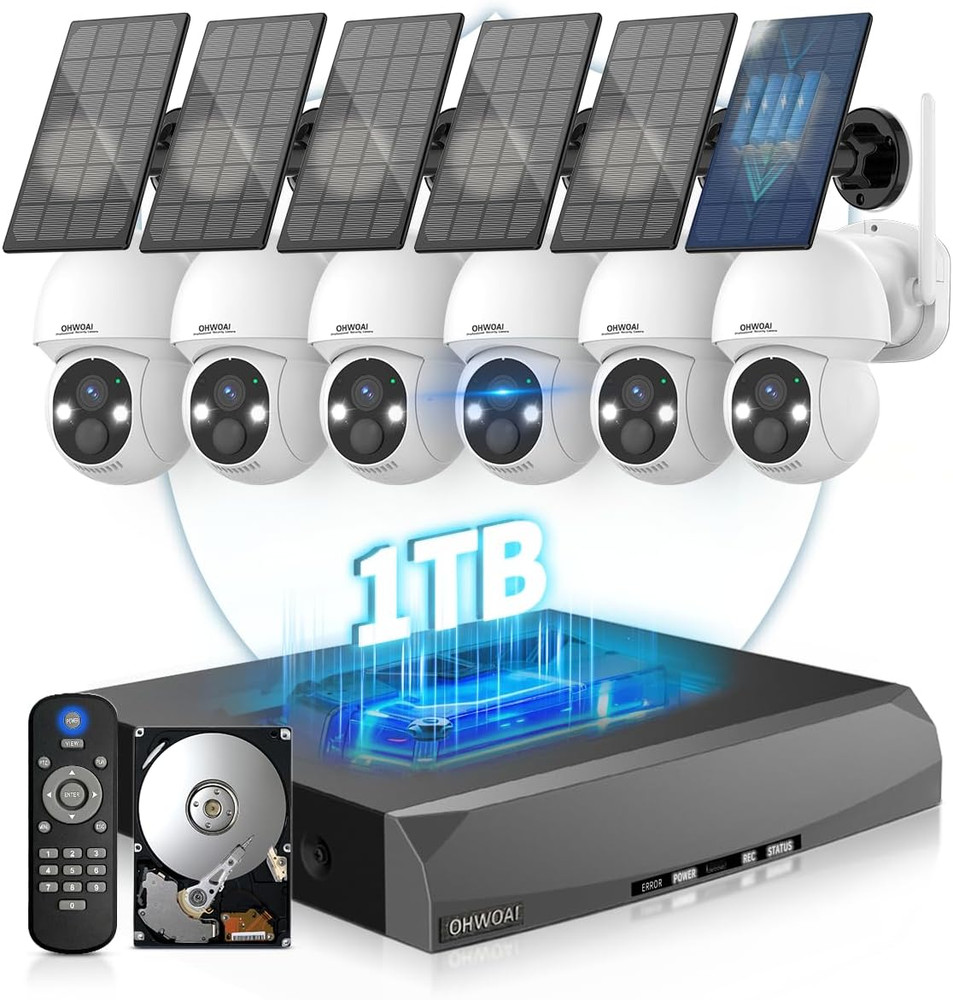 Solar Powered 4MP Outdoor PTZ Camera System with 2-Way Audio & DVR