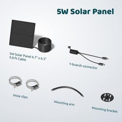 Birdfy 5W Solar Panel for Smart Bird Feeder Camera, Type-C Charger for Birdfy Fe