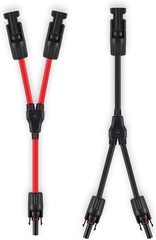 Solar Connectors Y Branch Parallel Adapter 10AWG Cable for Solar Panel-Red&Black