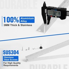 Adjustable Solar Panel Mount Brackets – 4 Sets, 45″ with Foldable Tilt Legs for