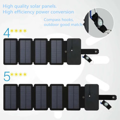 Outdoor Solar Panel Charger Foldable Camping Hiking Backpacking Travel Power Sma