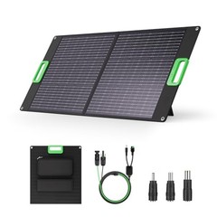 100W Portable Solar Panel, 23.5% High Efficiency ETFE Foldable Green&Black