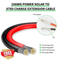 Ansoufien Solar Panel Connector to XT60 Connector Cable 5FT, 10AWG Solar to X…