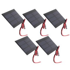5Pcs Mini Solar Panel Battery Cell Board Module With 30cm Wire DC 0.65W 1.5V