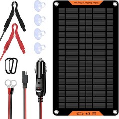 12 Volt 10 Watt Solar Car Battery Charger & Maintainer, Solar Panel Trickle C…