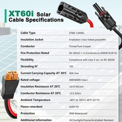 12AWG XT60i Solar Cable 10FT, Solar to XT60i Charging Cable, Solar Connector …
