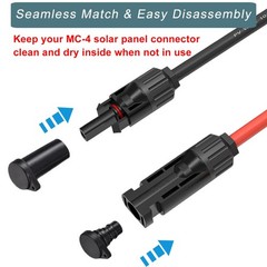 Solar Connector Caps, IP67 Solar Panel Connector Cap Weather Resistant Dust M…