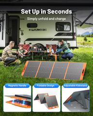 200 Watt Portable Solar Panel for Power Station, 24% High Efficiency Foldable So