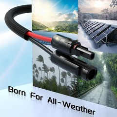 10AWG 30FT Solar Panel Extension Cable, Flame Retardant Protective Sleeving