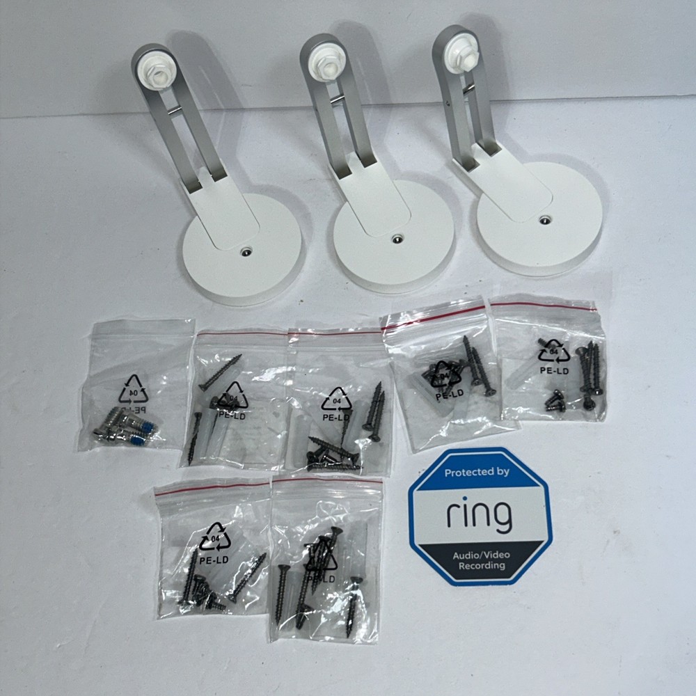 3 Ring Mounts for Stick Up Cam- White W/bolts (g2)