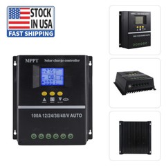 1PC 100A Solar Panel Kit Regulator Auto Focus Tracking Charge Controller 12/24V