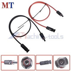 1 Pair Black + Red Solar Panel Extension Cable Wire Connector 3 Feet 10 AWG