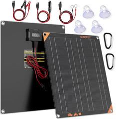 20Watt 12V Solar Car Battery Trickle Charger & Maintainer | Waterproof Flexible