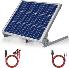Cargador solar 12V 50W, con controlador MPPT, soporte ajustable, impermeable