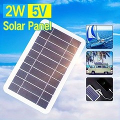 Portable 5V 2W Solar Panel Charger USB Monocrystalline for Phone Outdoor Camping