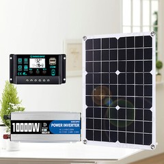 10000W 110V Power Inverter Solar Generator With 500W Solar Panel Home Complete
