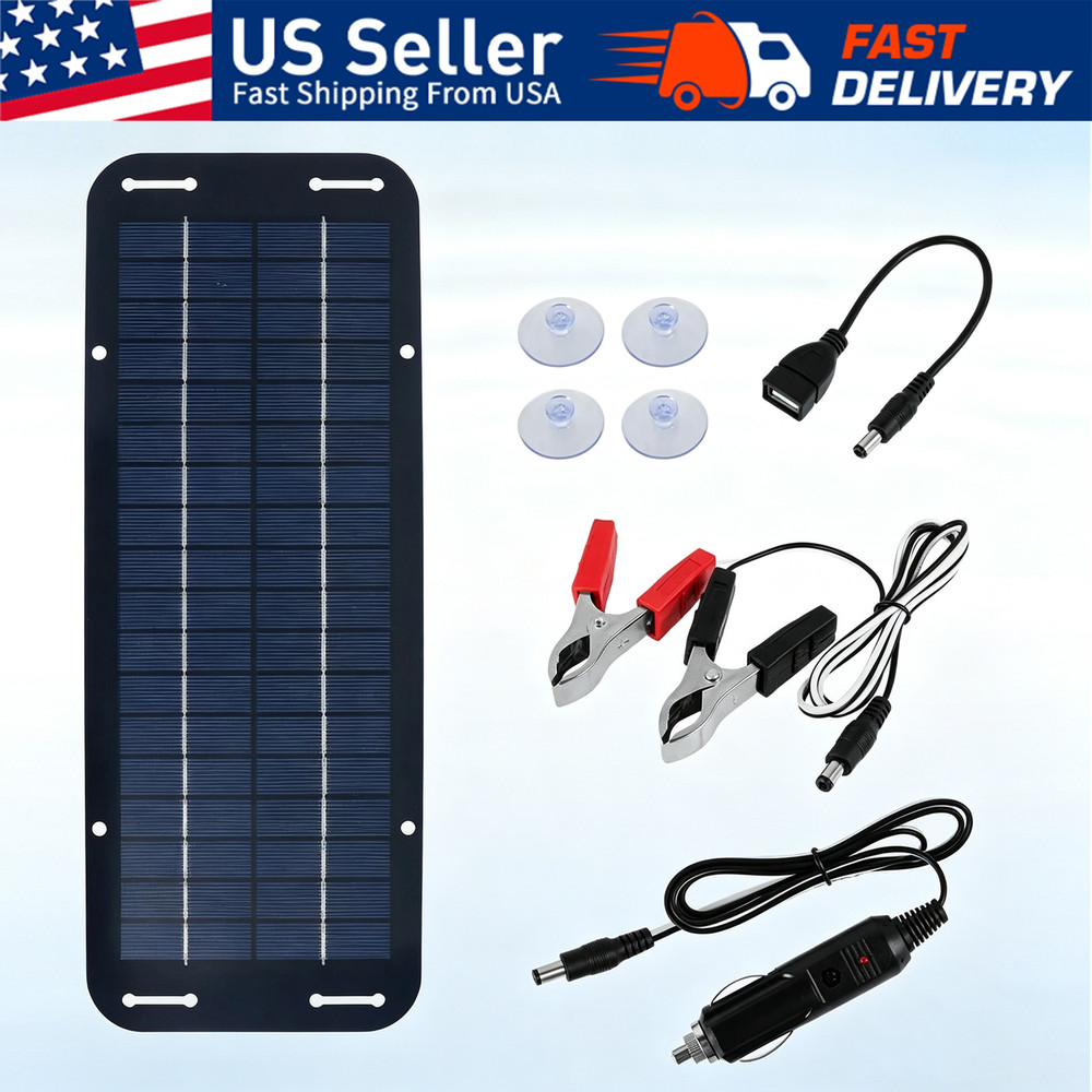 New 30W 12V Solar Trickle Battery Charger Kit For Car Boat RV Battery Maintainer