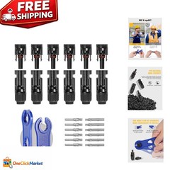 Reliable 10AWG Male/Female Solar Connectors – 12 PCS Weatherproof with Spanners
