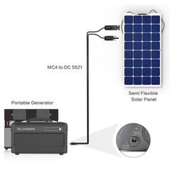 ALLPOWERS Solar Panel to 5.5×2.1mm Adapter Cable, DC 5.5×2.5mm for Power Station