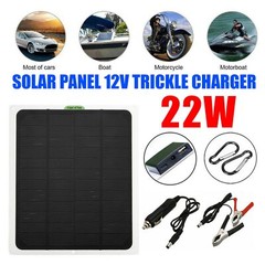 22W Solar Panel Kits 12V Trickle Battery Outdoor Charger Maintainer Boat RV Car