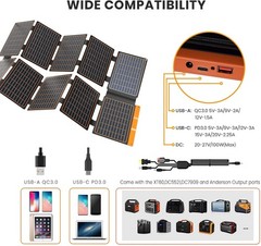 100W Portable Solar Panel 24% High Efficiency IP67 Waterproof Camping Emergency