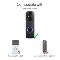 Wasserstein Solar Charger and Mount for Blink Video Doorbell(Black)