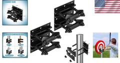 Post Tubes Mounting Bracket 2-Pack Adjustable Solar Fence Hook for Round Squa…