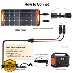 Bateria Power 10FT Solar Connector 8mm Adapter Cable Black