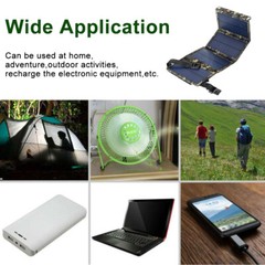 80W USB Solar Panel Folding Power Bank Outdoor Camping Hiking Phone Charger US