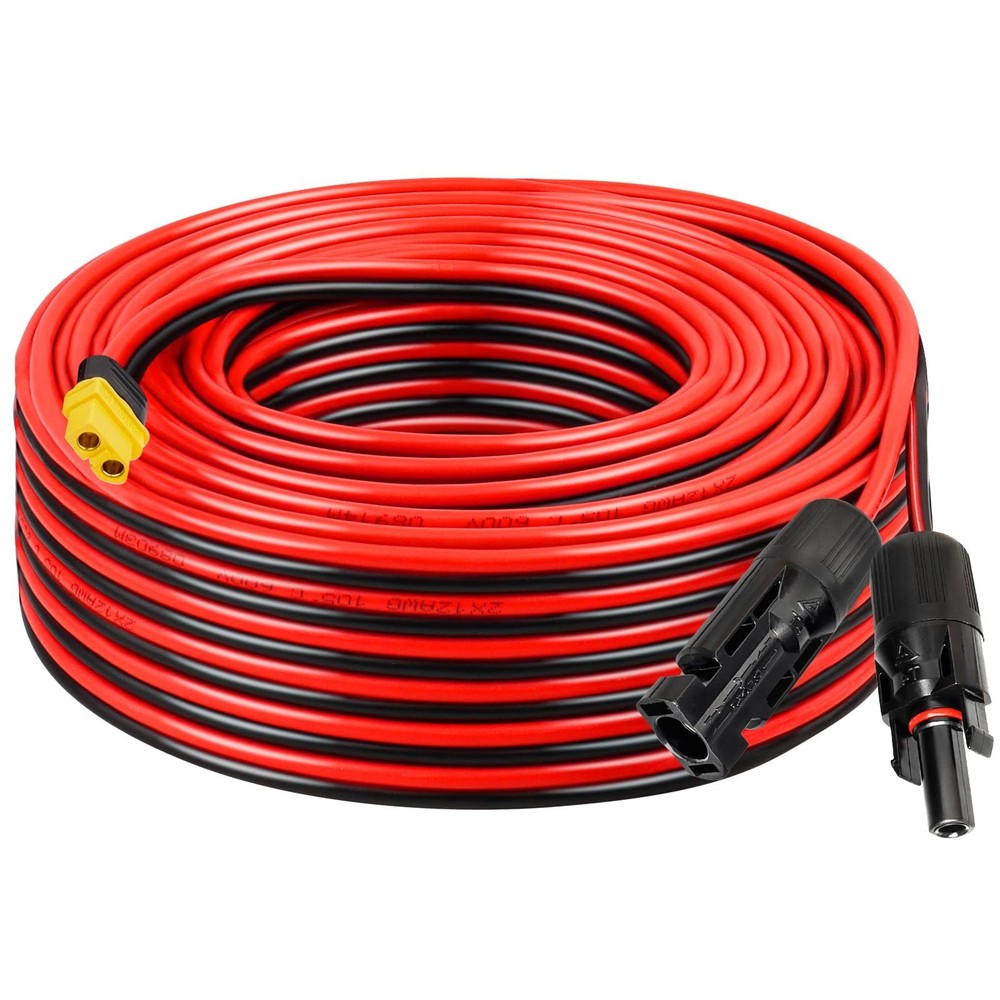 MOOKEERF Solar XT60 Charge Extension Cable 75FT 12AWG XT60 Solar Cable Portable