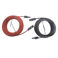 Black + Red Solar Panel Extension Cable Wire Connector 1 Pair 30ft 12AWG