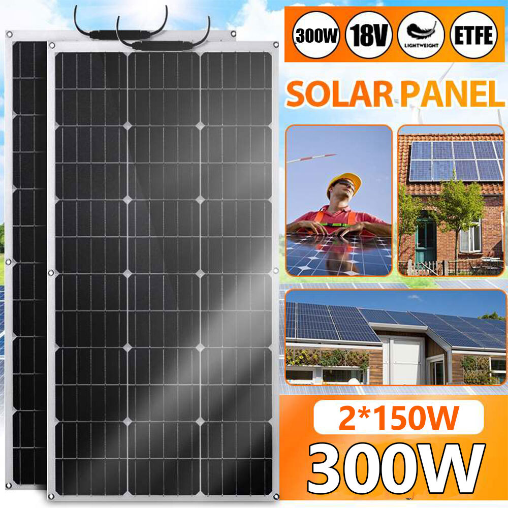 300W Flexible Solar Panel Hi-Efficiency Roof Solar Modul Outdoor IP68 US SUPPLY