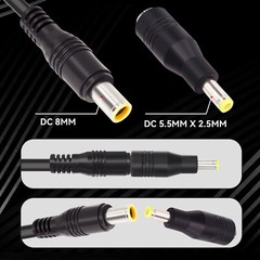 Solar Panel Connector to DC 8mm Adapter Extension Cable 16 AWG with DC 5.5mmx2.5