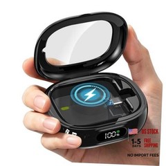 Charging Case for Oura Ring Gen 5 & 4 & 3 Charger, 2000mAh Portable Black