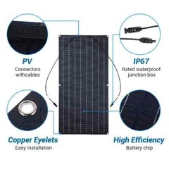 300W ETFE Flexible Mono Solar Panel PV 18V MC4 For Home RV Camping Boat Off-Grid