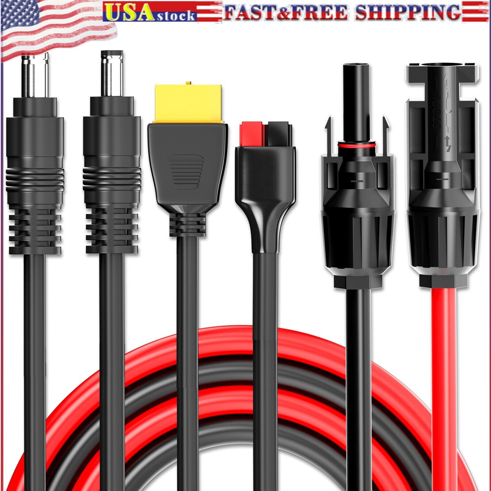 4IN1 Solar Connector Splitter Cable 45A Connector XT60 DC 8mm 5.5mm Adapter