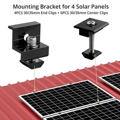 Solar Panel Mounting Brackets 10 PCS – T-Shaped Mid End Clamps for Roofs