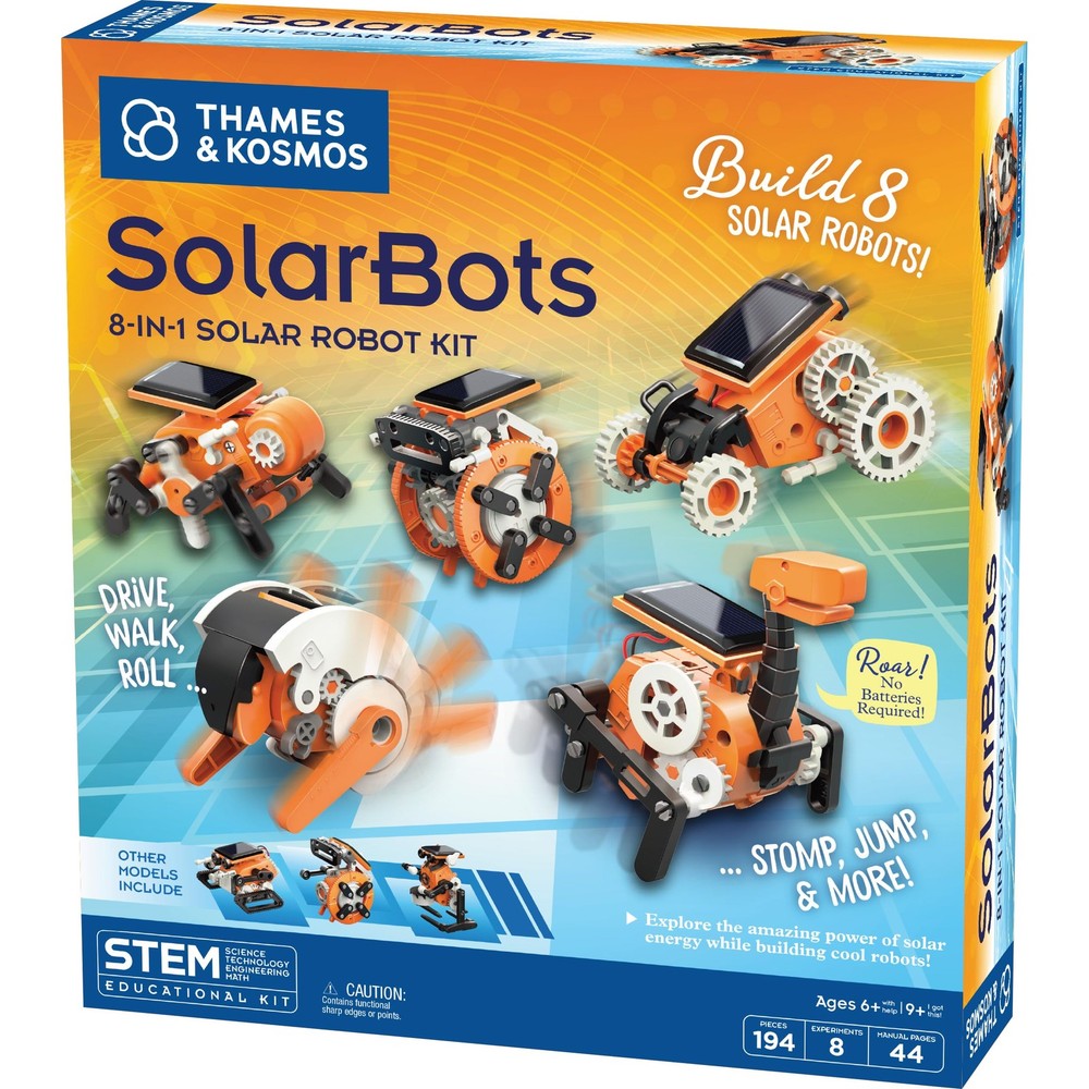 & Solarbots 8-In-1 Robot Stem Experiment Kit 8 Cool Solar-Powered