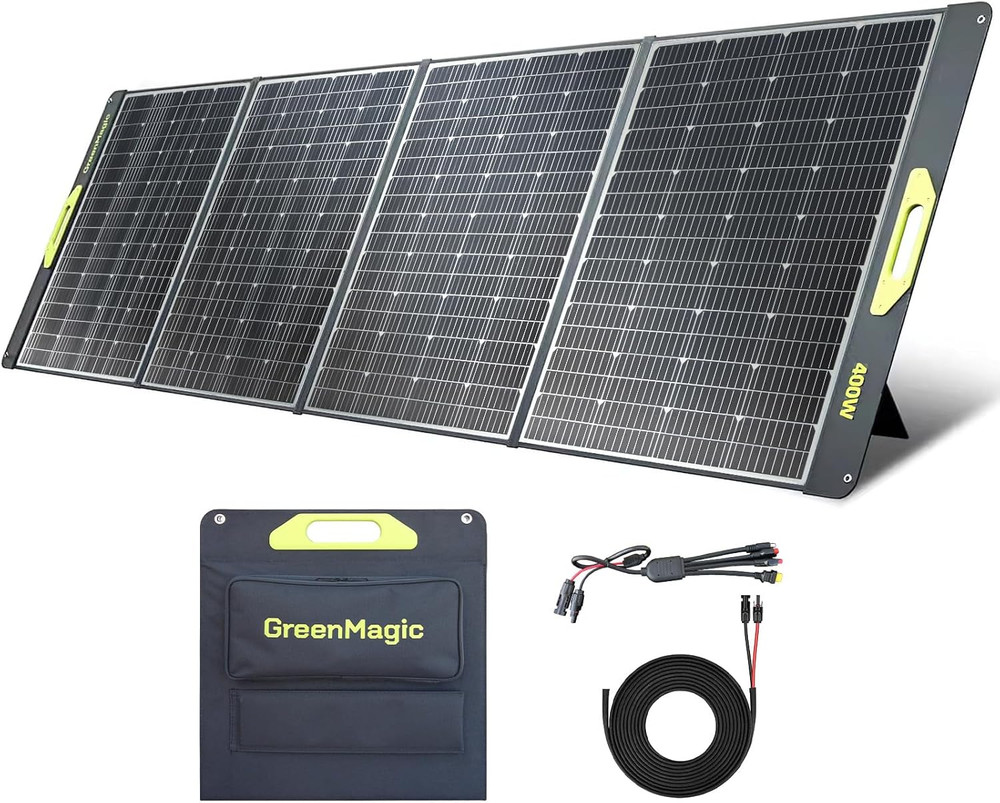 Greenmagic Portable 400 Watt Solar Panel, 39V Foldable, Durable Foldable, Durabl